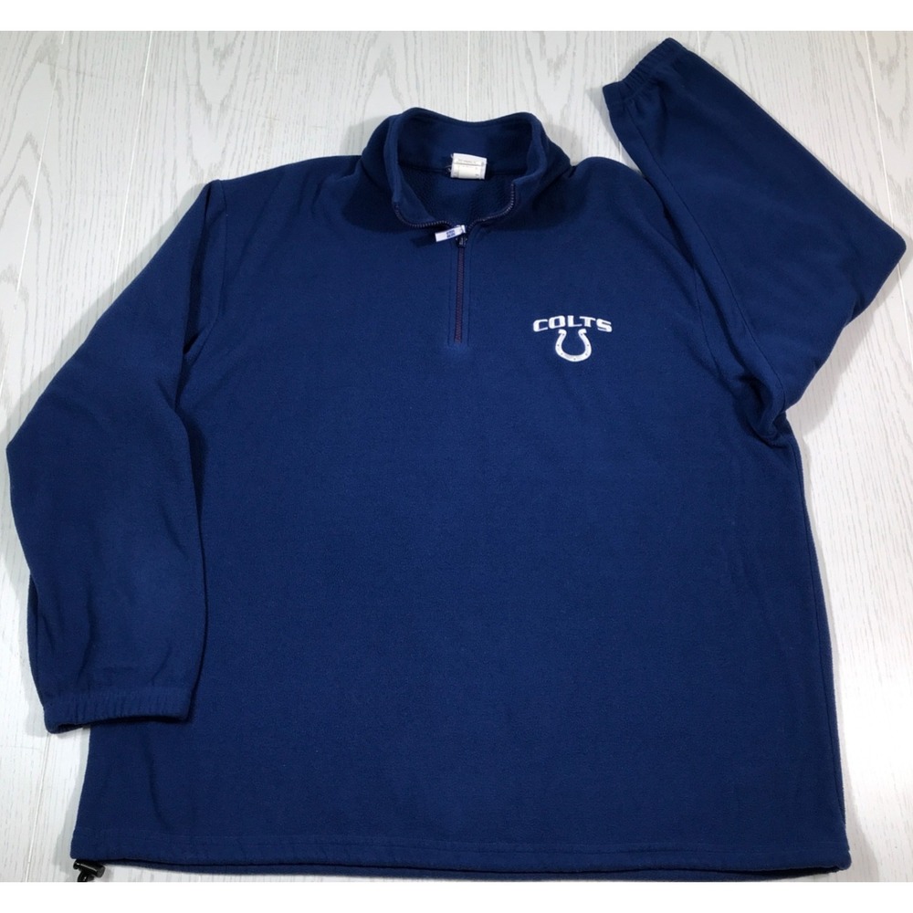 Indianapolis Colts 1/4 Zip Mens 2XL Pullover NFL Team Apparel Blue Polyester Y2K
